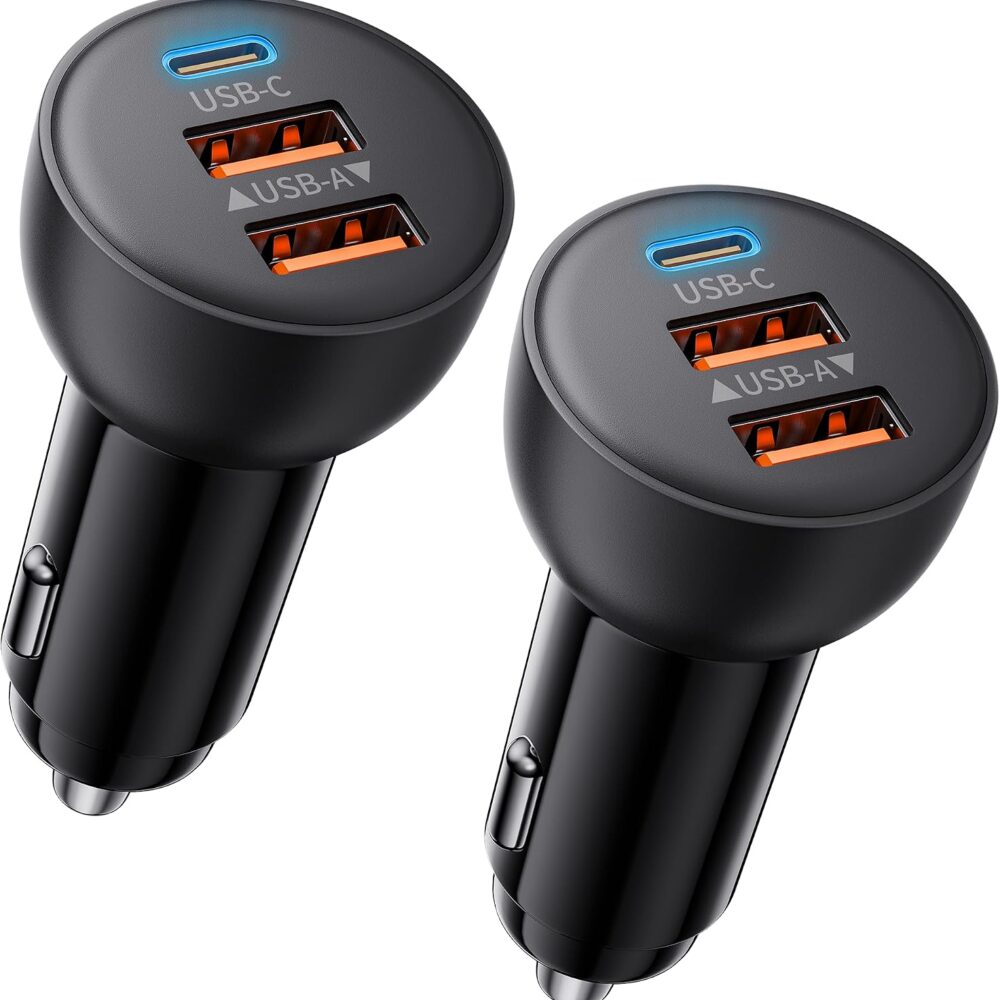 USB C Car Charger, 2 Pack 70W Fast Charging Cigarette Lighter USB Charger