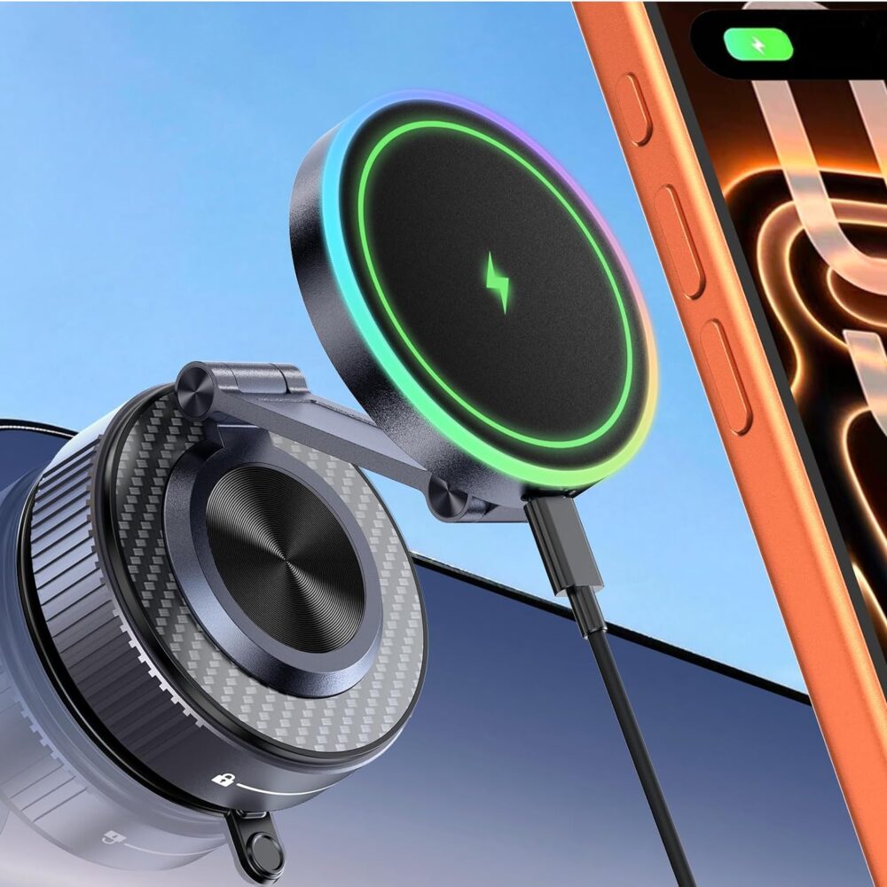 15W Magsafe Car Mount Charger, Faster Charging Wireless Car Charger